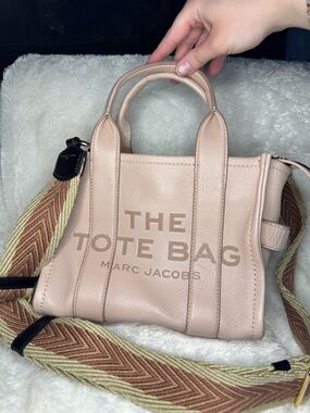 Marc Jacobs Tote Bag in Pale Pink with Patterned Strap